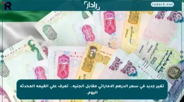 تغير جديد في سعر الدرهم الإماراتي مقابل الجنيه.. تعرف على القيمة المحدثة اليوم.
